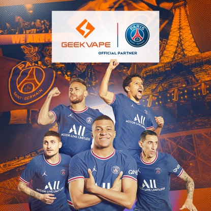 基克纳（GEEKVAPE）成为巴黎圣日尔曼俱乐部全球官方合作伙伴